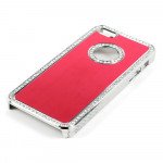 Wholesale iPhone 5 5S  Aluminum Diamond Chrome Case (Red)